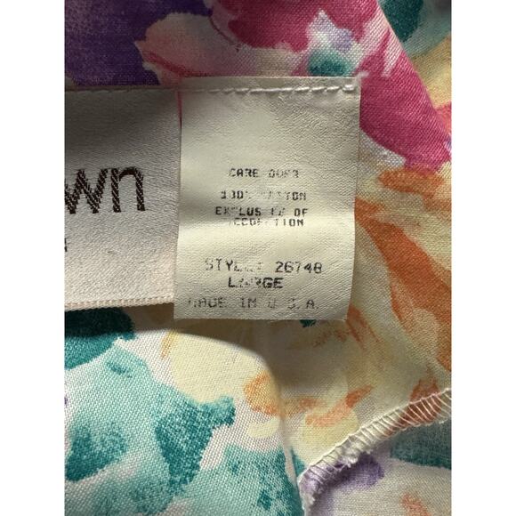 VTG David Brown California House Coat Floral Dress Large Nightgown USA Made - Picture 6 of 8